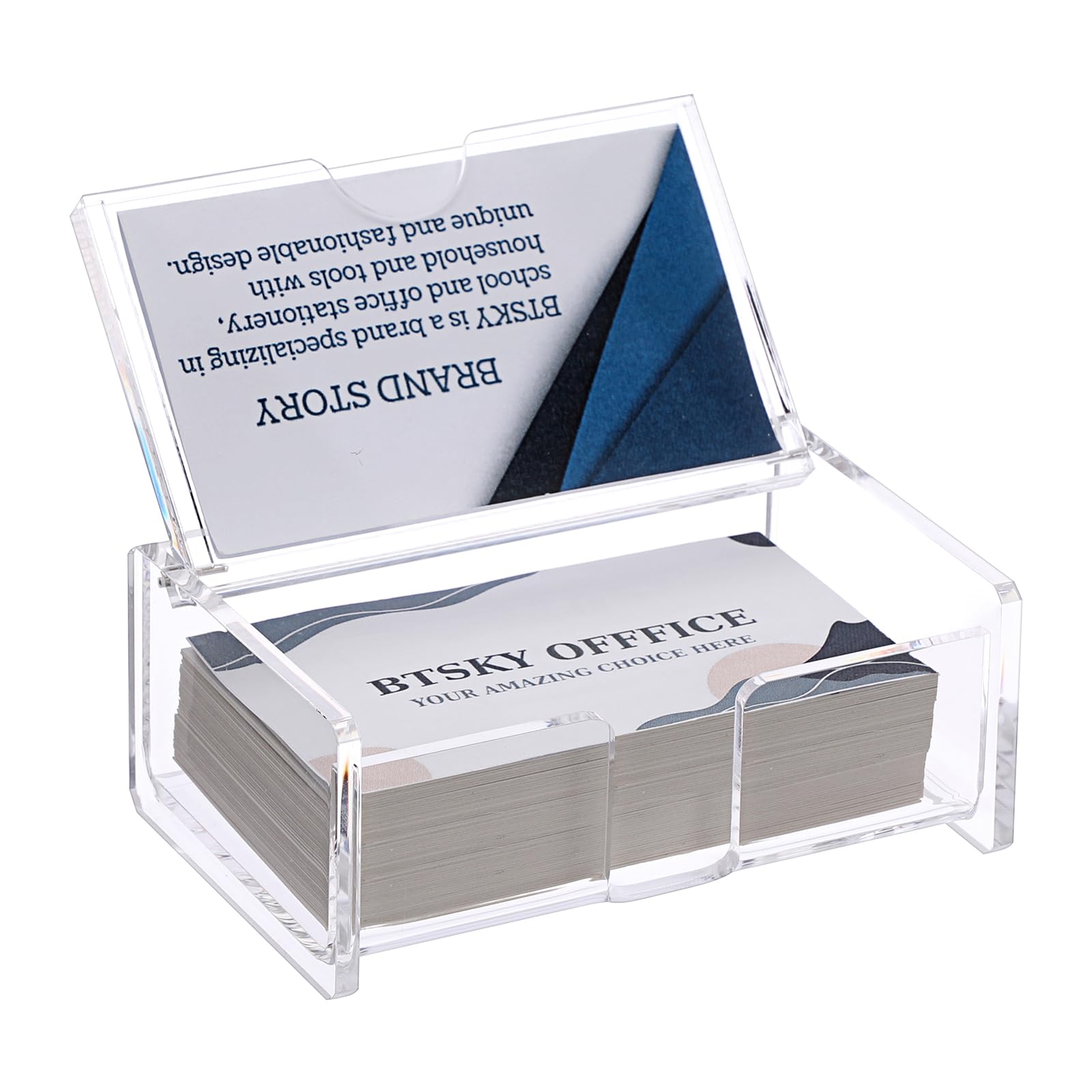 Amazon.com : BTSKY Clear Acrylic Business Card Storage Box with